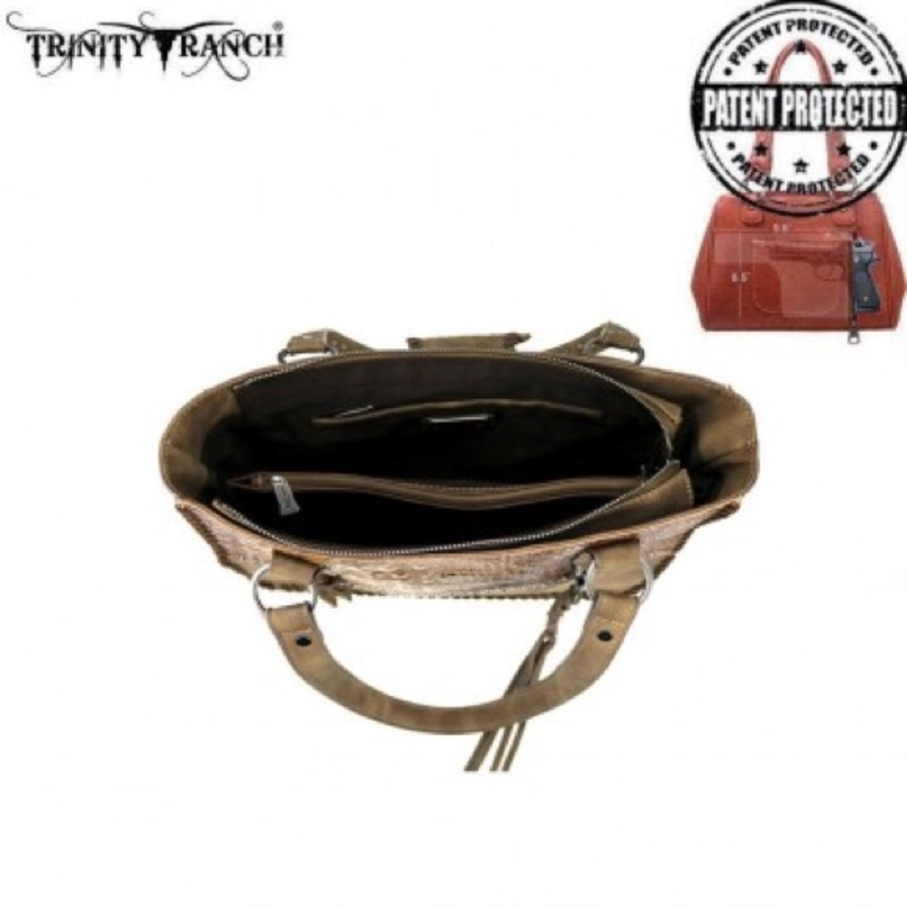 Trinity Ranch Tooled Leather Collection Carry Tote - Picture 6 of 6
